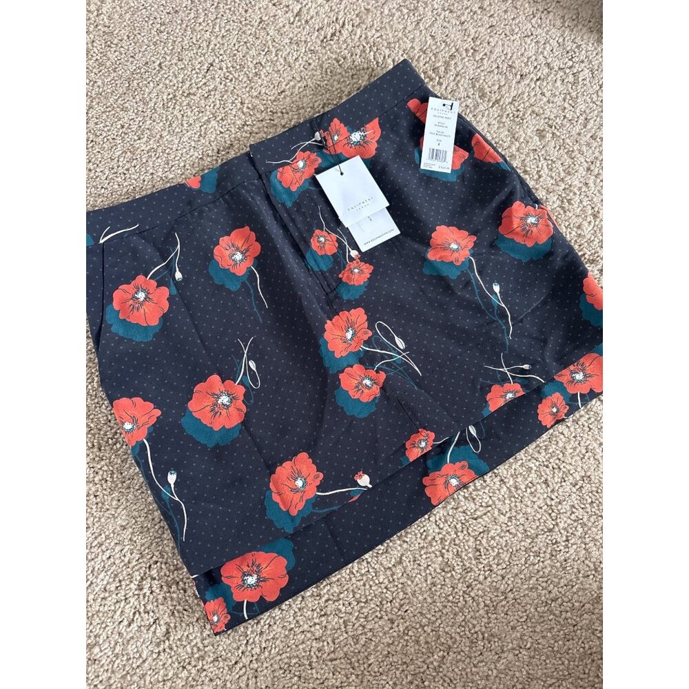 Equipment Femme Delafine Skirt True Black Multi Floral Print, Size 4, NWT - Picture 2 of 7